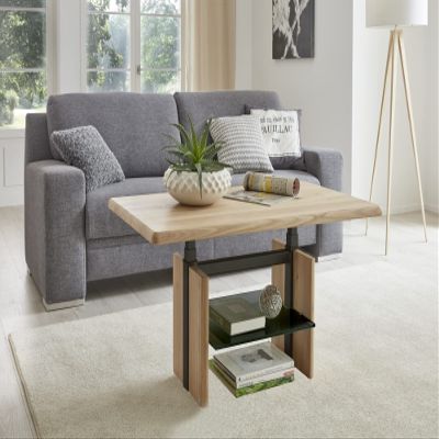 58 aufm Kessel Cathi Square Coffee Table 110 x 65 x 50 cm, Solid Oiled Wild Oak, 16178