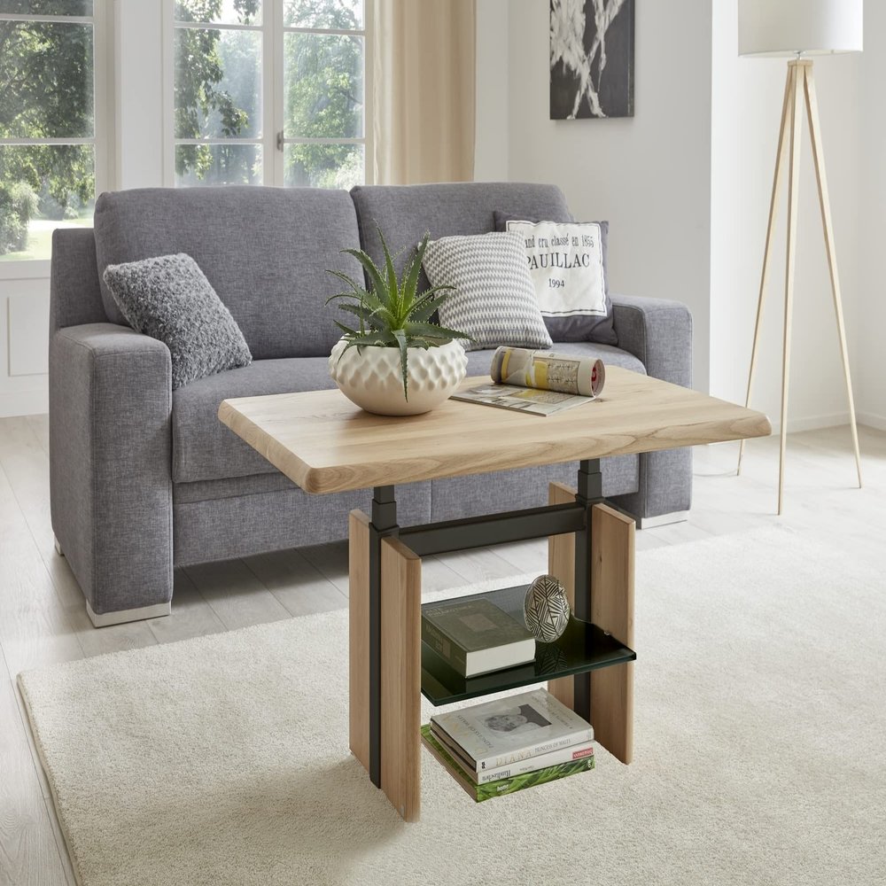 58 aufm Kessel Cathi Square Coffee Table 110 x 65 x 50 cm, Solid Oiled Wild Oak, 16178
