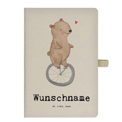 Mr. & Mrs. Panda Personalized Notebook, Bear Riding a Unicycle