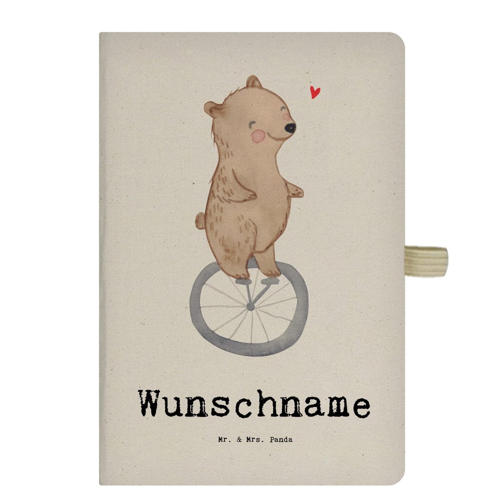 Mr. & Mrs. Panda Personalized Notebook, Bear Riding a Unicycle