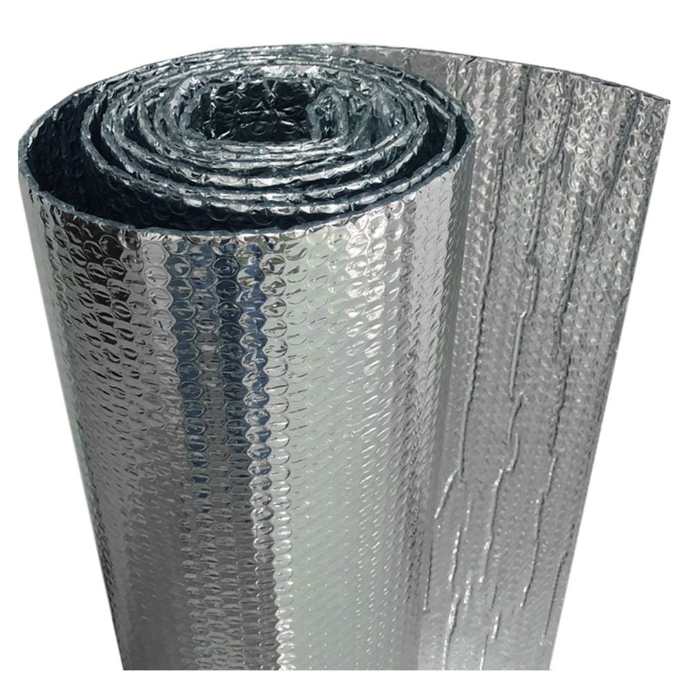 ZXCASDF Insulation Foil, Double Aluminum Bubble Foil, Reflective Roll for Roofs, Walls and Floors, 10 mm Thick, 1 x 9 m