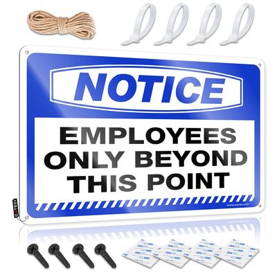Vintage Metal Sign “Employees Only Beyond This Point” for Man Cave and Home Bar, 30 x 40 cm