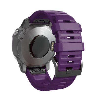 FOUNCY Quick-Release Silicone Watch Band for Garmin Fenix 7 / 7X / 7S, Easyfit Strap, Purple, Fenix 7