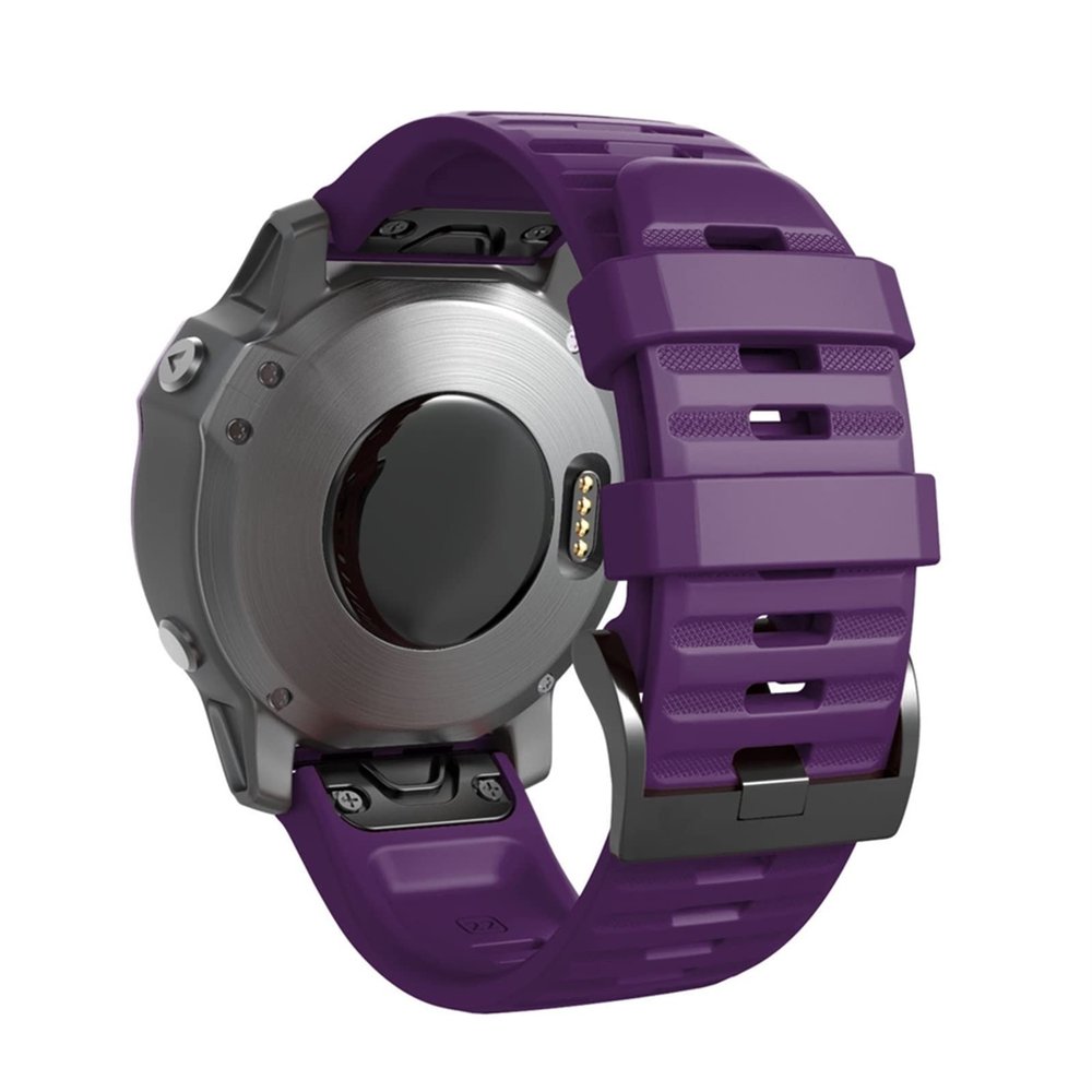 FOUNCY Quick-Release Silicone Watch Band for Garmin Fenix 7 / 7X / 7S, Easyfit Strap, Purple, Fenix 7