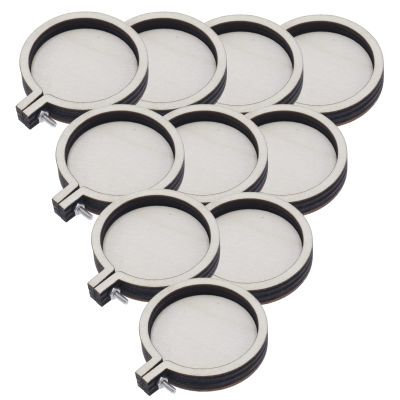 Joyangy Round Mini Wooden Embroidery Hoops (10-Pack), 4.7 x 4 cm, for Crafts, Jewelry & Keychains