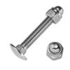 Techtanium M8 x 100/100 mm Stainless Steel A2 Carriage Bolts with Self-Locking Hex Cap Nuts, 200-Piece Set view 1