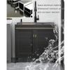 Freestanding Stainless Steel Kitchen Sink with Cabinet and Pull-Out Faucet, 75 × 45 × 74 cm view 2
