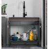 Freestanding Stainless Steel Kitchen Sink with Cabinet and Pull-Out Faucet, 75 × 45 × 74 cm view 4