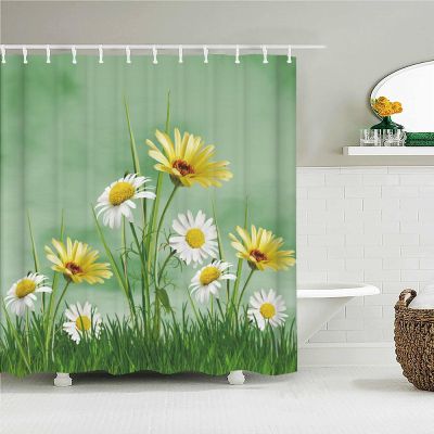 JIAMELUCK Floral Bird Shower Curtain, Waterproof Fabric, 120 x 200 cm