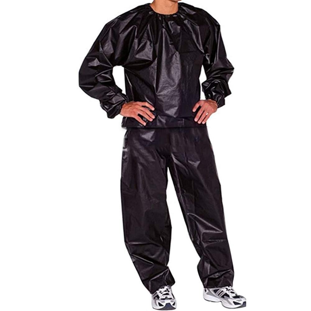 Hidyliu Sauna Suit, Full-Body PVC Training Suit, 3XL Black