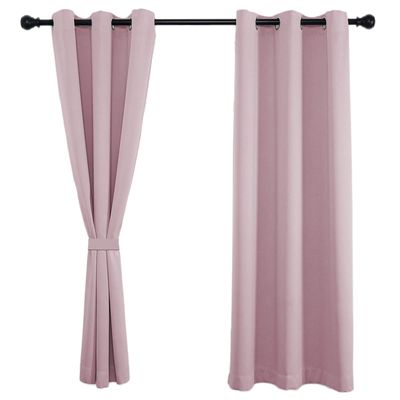 Opaque Blackout Privacy Curtain, 280 x 140 cm (H x W), Light Pink, 1 Piece
