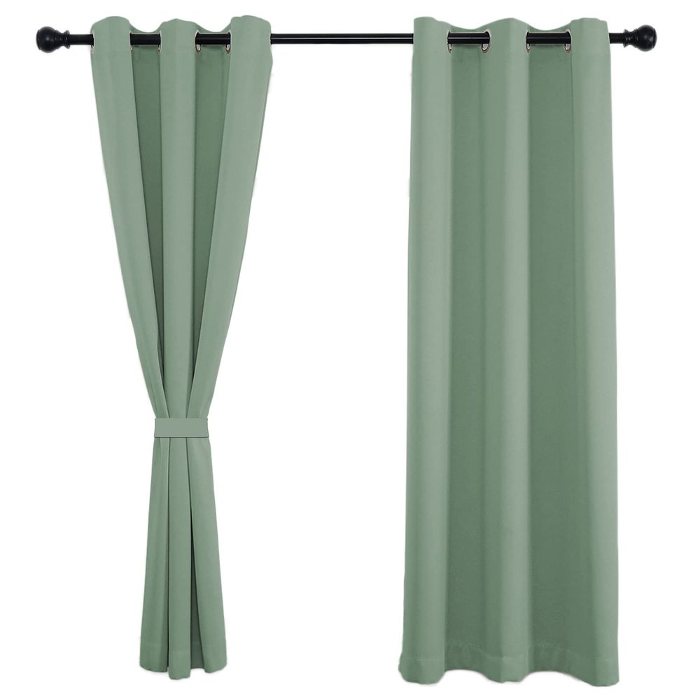 Privacy Blackout Curtain 280 x 140 cm (H x W), Dark Green, 1 Piece