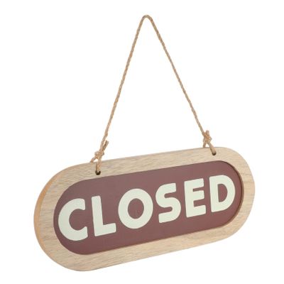 Baluue Wooden Welcome Door Sign with Unique Design, Double-Sided Hanger for Shops