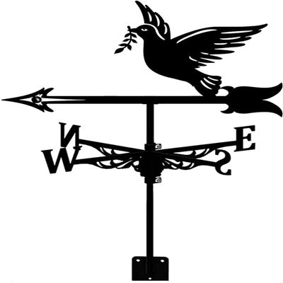 Creative Stainless Steel Weather Vane for Garden or Patio, Ski Color, Bird