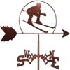Creative Stainless Steel Weather Vane for Garden or Patio, Ski Color, Bird view 2
