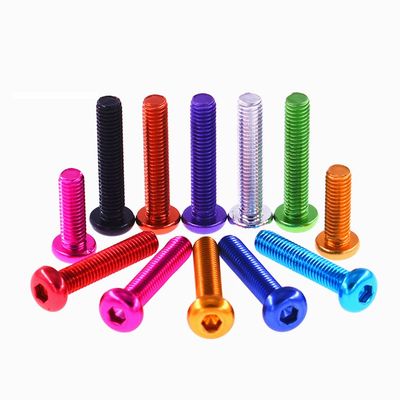 10 Aluminum Round-Head Machine Screws, Light Black, Fully Threaded, M4 x 16 mm