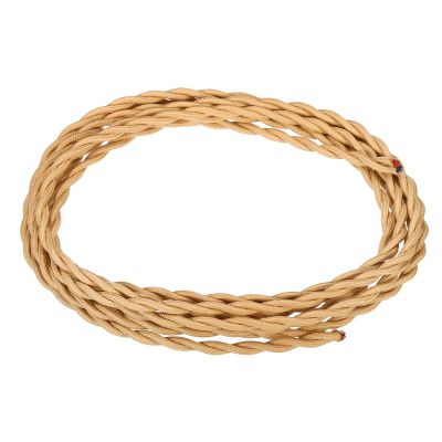 YOKIVE 2-Core Twisted Cloth-Covered Wire, 9.84 ft, Flax