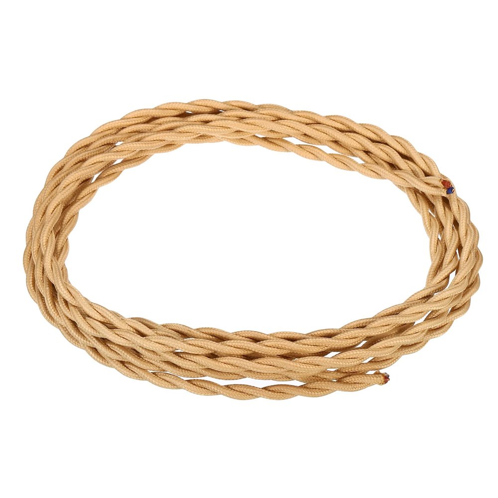 YOKIVE 2-Core Twisted Cloth-Covered Wire, 9.84 ft, Flax
