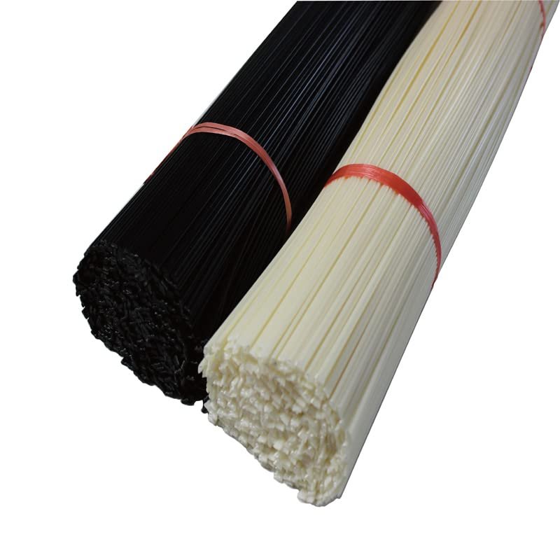 WALNUTS 10-Piece ABS Plastic Welding Rods, 200 mm, Black and White, for Motorcycle Fairing Repairs (ABS White, 10 pcs)