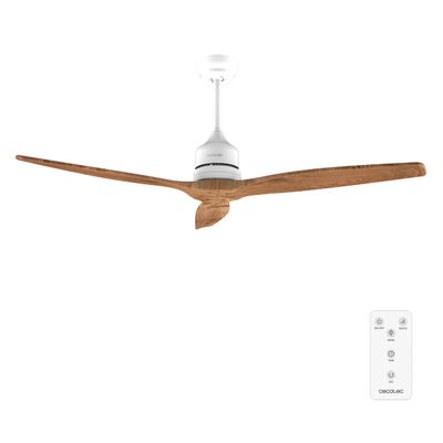 Cecotec EnergySilence Aero 5270 Ceiling Fan, White & Black Wood