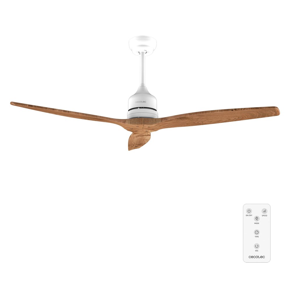 Cecotec EnergySilence Aero 5270 Ceiling Fan, White & Black Wood