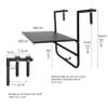 SXSGSM Folding Height-Adjustable Balcony Hanging Table view 3