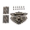 Mgoodoo Antique-Style Box Latch and Hinge Set, 2 Hinges, 1 Latch, 13 Screws view 1