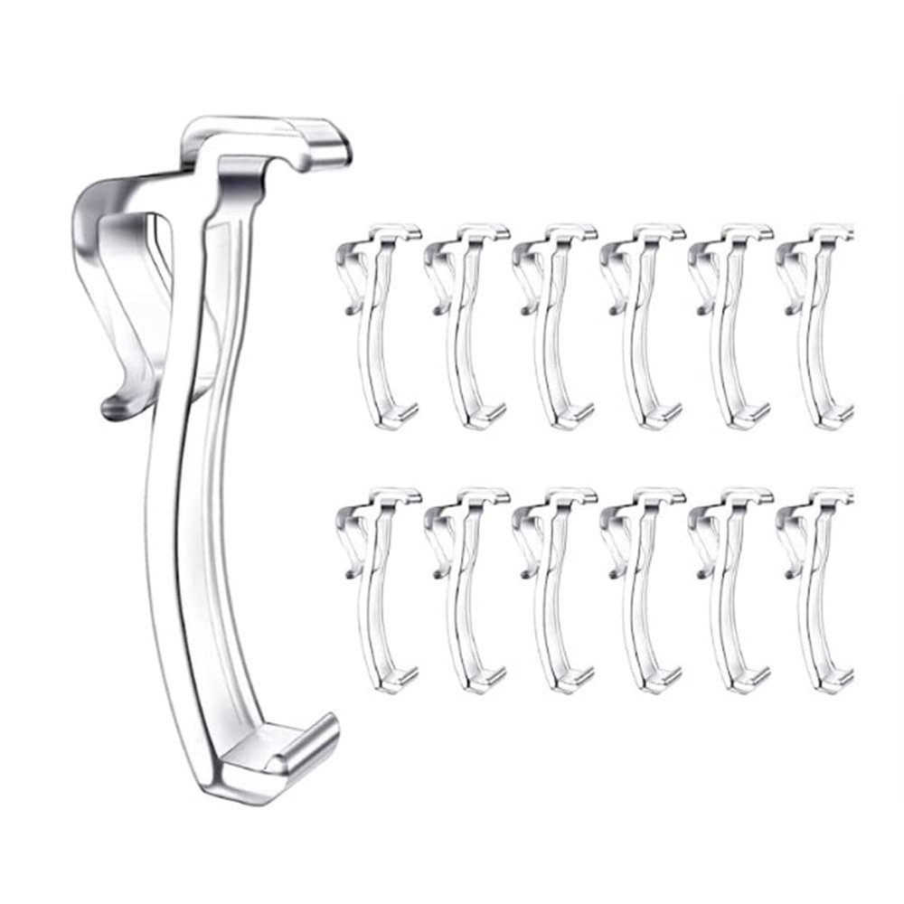 Hundnsney 2.5-Inch Blind Clips, Clear Plastic Hidden Valance Clips, 12 Pcs