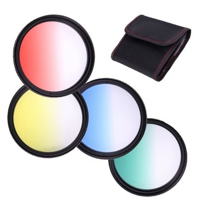 72 mm Graduated Color Filter Set for Pentax HD PENTAX DA 16-85mm f/3.5-5.6 ED DC WR and HD FA 50mm f/1.4 SDM AW Lenses, Red/Yellow/Blue/Green