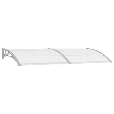Gecheer Door Canopy, Lean-To Awning, Gray and Transparent, 240 x 80 cm, Polycarbonate