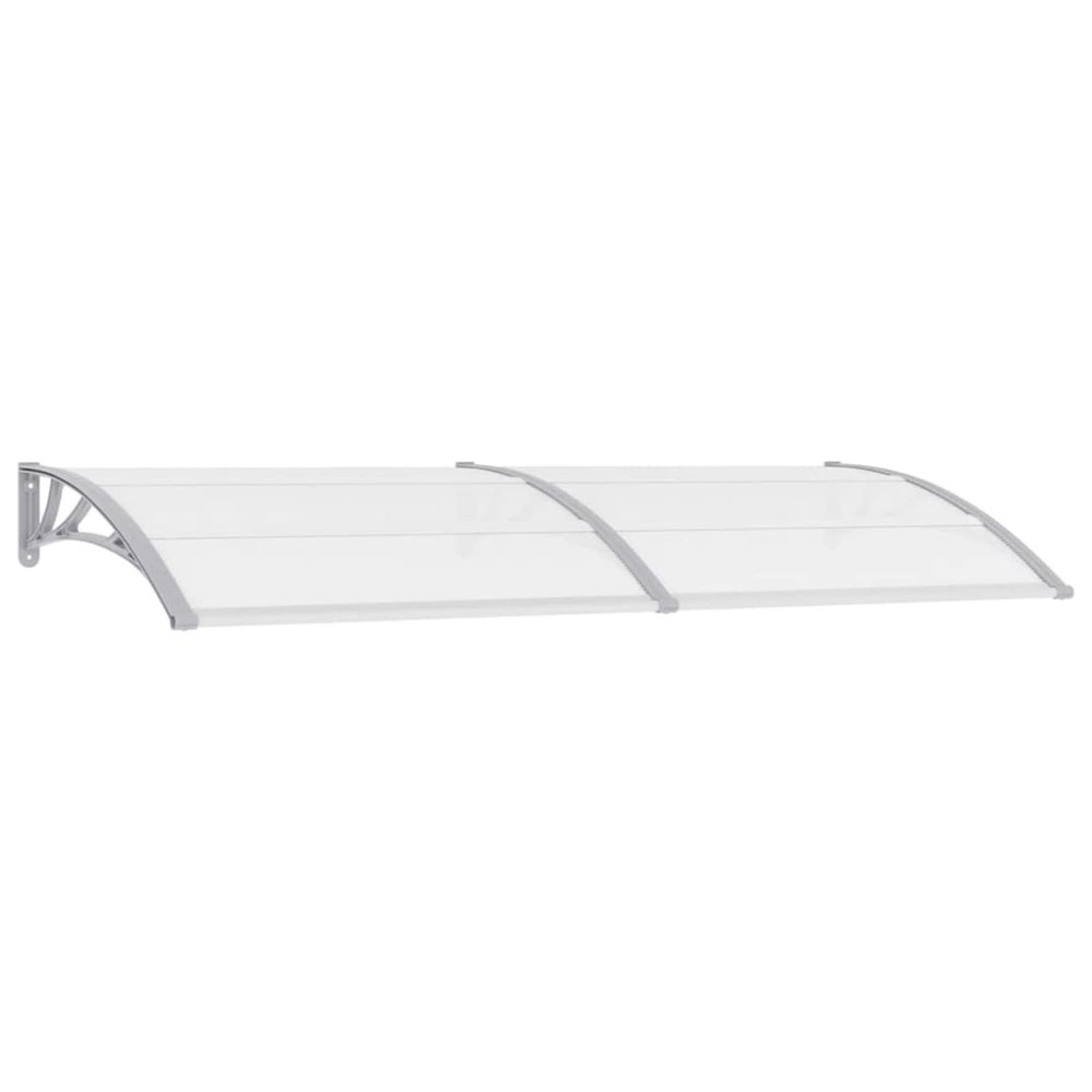 Gecheer Door Canopy, Lean-To Awning, Gray and Transparent, 240 x 80 cm, Polycarbonate