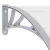 Gecheer Door Canopy, Lean-To Awning, Gray and Transparent, 240 x 80 cm, Polycarbonate view 4