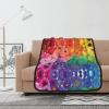 Rainbow Flowers Double-Sided Super-Soft Flannel Blanket view 1