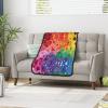 Rainbow Flowers Double-Sided Super-Soft Flannel Blanket view 4