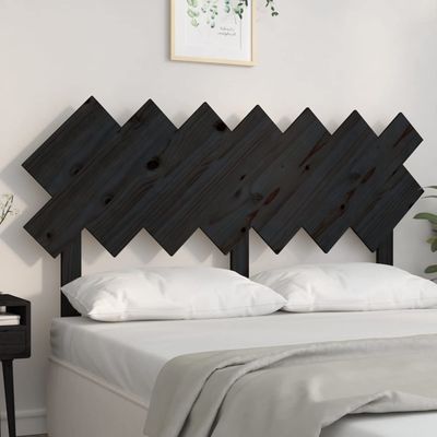 Chusui Bed Headboard, Black, 141 x 3 x 80.5 cm, Solid Pine Wood