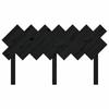 Chusui Bed Headboard, Black, 141 x 3 x 80.5 cm, Solid Pine Wood view 4