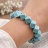 Perlin Turquoise Gemstone Beads, 10 mm Diagonally Drilled Cubes, Natural Stone Bead Strand, 30 Pieces view 2