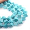 Perlin Turquoise Gemstone Beads, 10 mm Diagonally Drilled Cubes, Natural Stone Bead Strand, 30 Pieces view 3