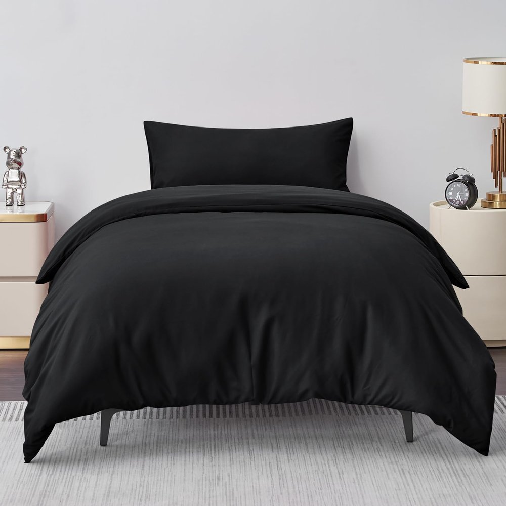 Aisbo Black Microfiber Bedding Set 155 x 220 cm, 2-Piece