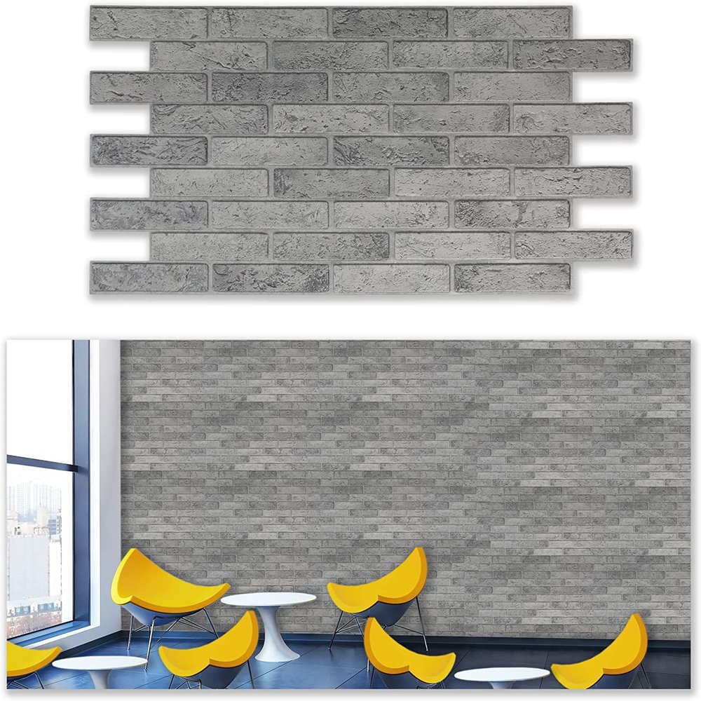 Grace Baltic 3D Wall Panels, Gray Brick, 16 Pieces / 7.84 m²