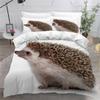 BUMIYA 3D Hedgehog Duvet Cover Set, 200 x 200 cm, 100% Microfiber, with 2 Pillowcases view 2