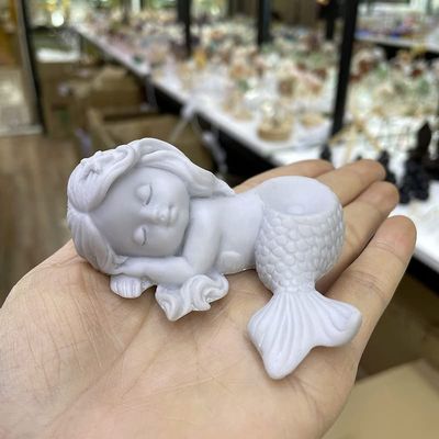 HXSCOO Mini Cute Resin Statue Crystal Ball Base, White (Ball Not Included)