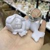 HXSCOO Mini Cute Resin Statue Crystal Ball Base, White (Ball Not Included) view 2