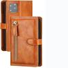 GANYUU Wallet Case for iPhone 13 Mini/13/13 Pro/13 Pro Max, PU Leather Zipper Flip Wallet Case with Wireless Charging Support and Camera Protection, Orange, 13 Mini 5.4-Inch view 1