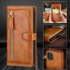 GANYUU Wallet Case for iPhone 13 Mini/13/13 Pro/13 Pro Max, PU Leather Zipper Flip Wallet Case with Wireless Charging Support and Camera Protection, Orange, 13 Mini 5.4-Inch view 3