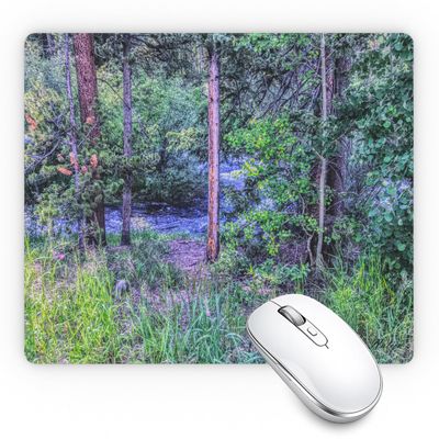 Natijn 19.7 x 23.5 x 0.6 cm Mouse Pad, 5.5 mm Extra-Thick, Non-Slip Rubber Base, for Desk, Computer and Gaming, Smooth-Gliding Mouse Pad (River in the Rockies)