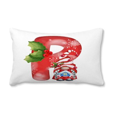 Rimego Monogram P Lumbar Pillow Cover, 12 x 24 in