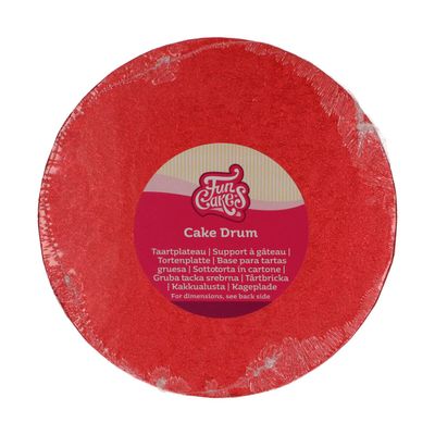 FunCakes Round Cake Drum, Red, 20 cm