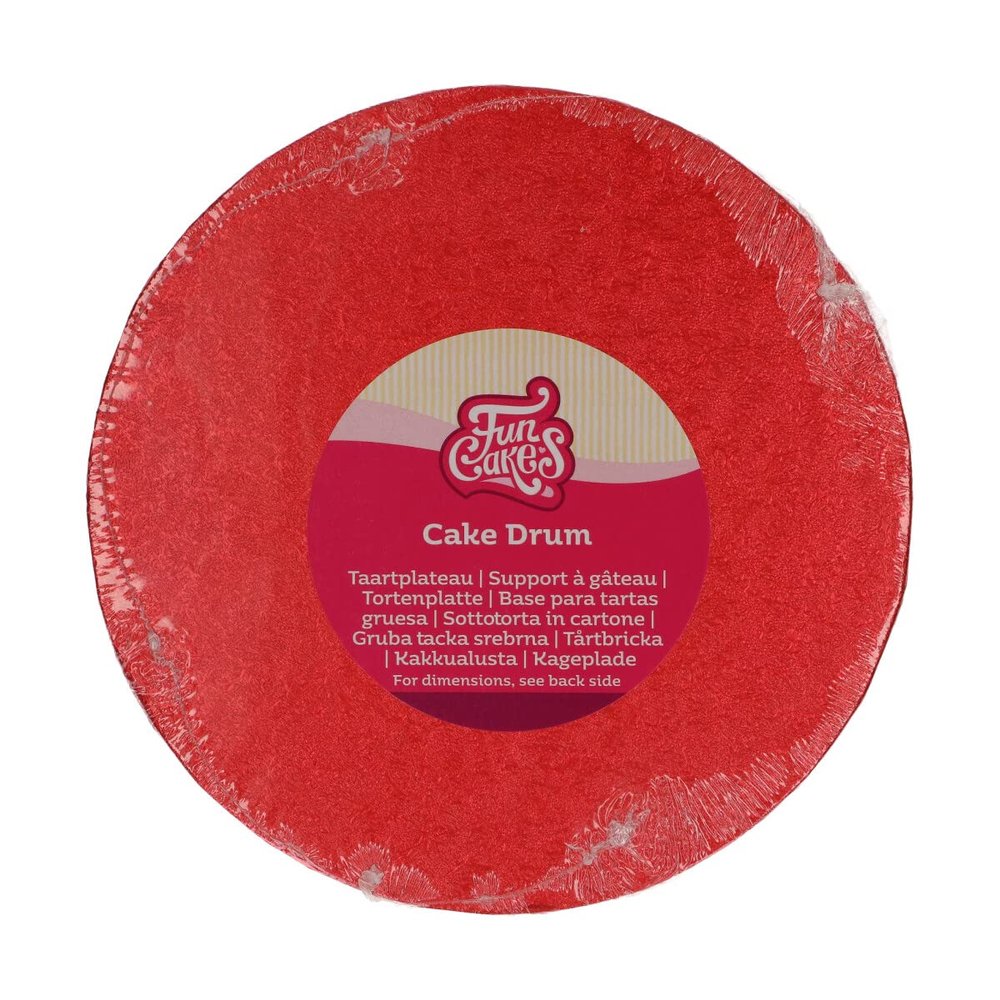 FunCakes Round Cake Drum, Red, 20 cm