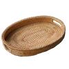 ARZARF Handwoven Oval Serving Tray with Cutout Handles view 1